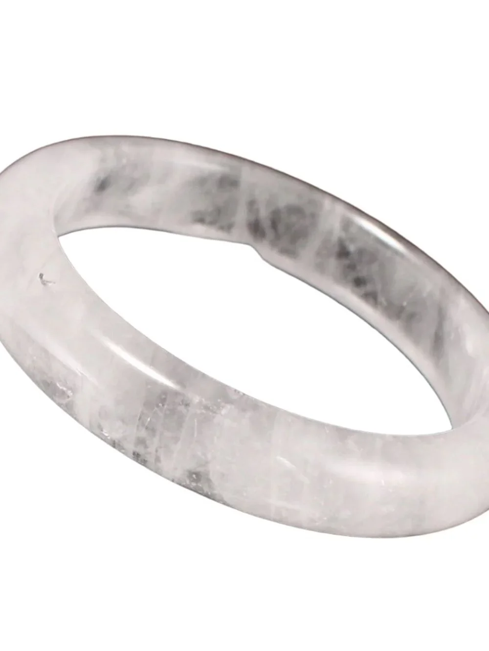 Natural Clear Quartz Bangle Bracelet 51.6g 59mm ID Rock Crystal Gemstone Ring